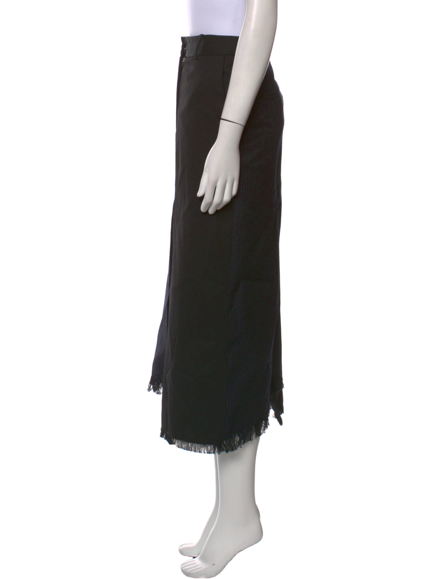 Róhe Fringe Trim Accent Midi Length Skirt