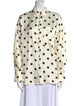 Róhe Silk Polka Dot Print Button-Up Top