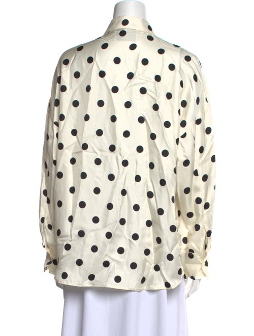 Róhe Silk Polka Dot Print Button-Up Top