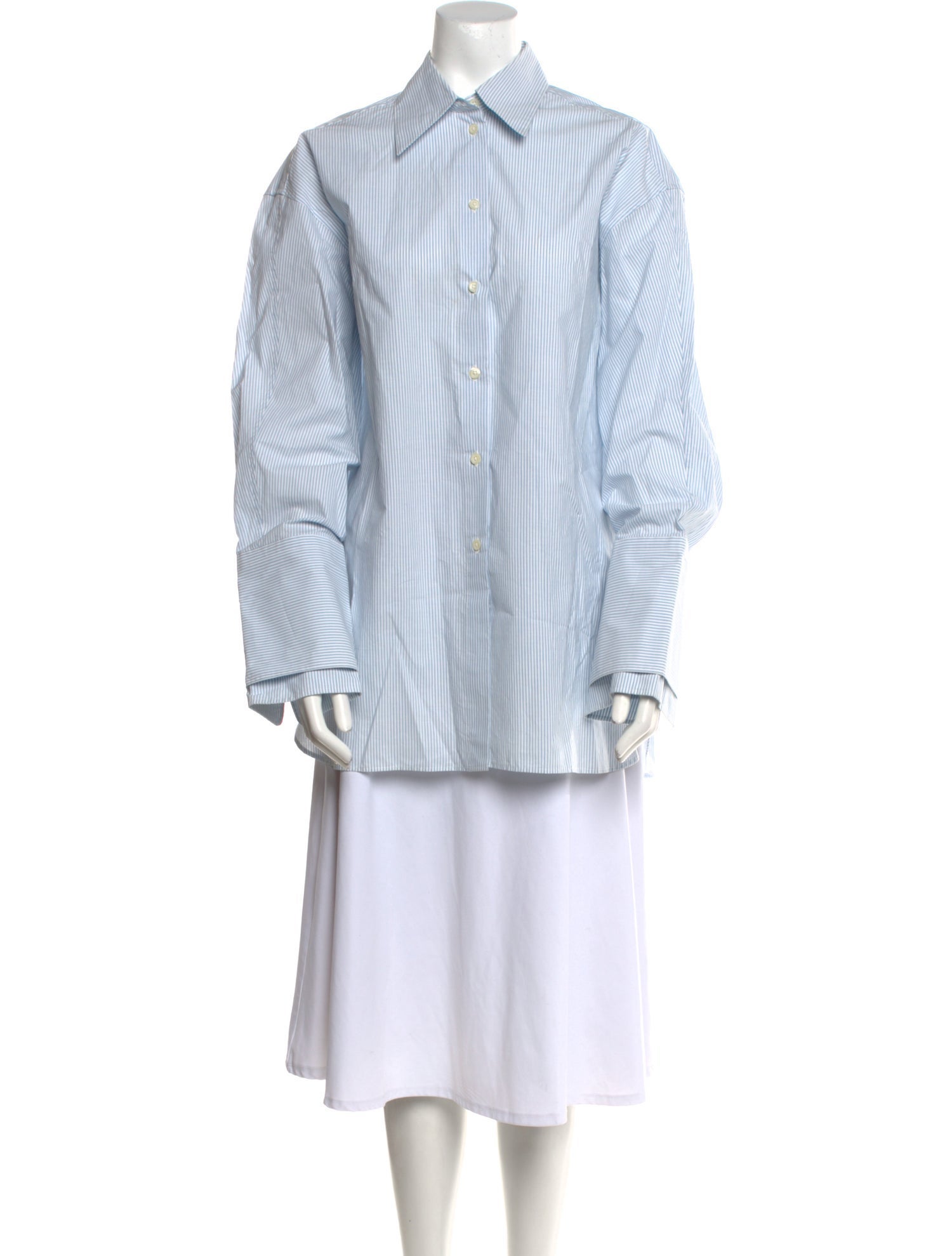 Róhe Striped Long Sleeve Button-Up Top