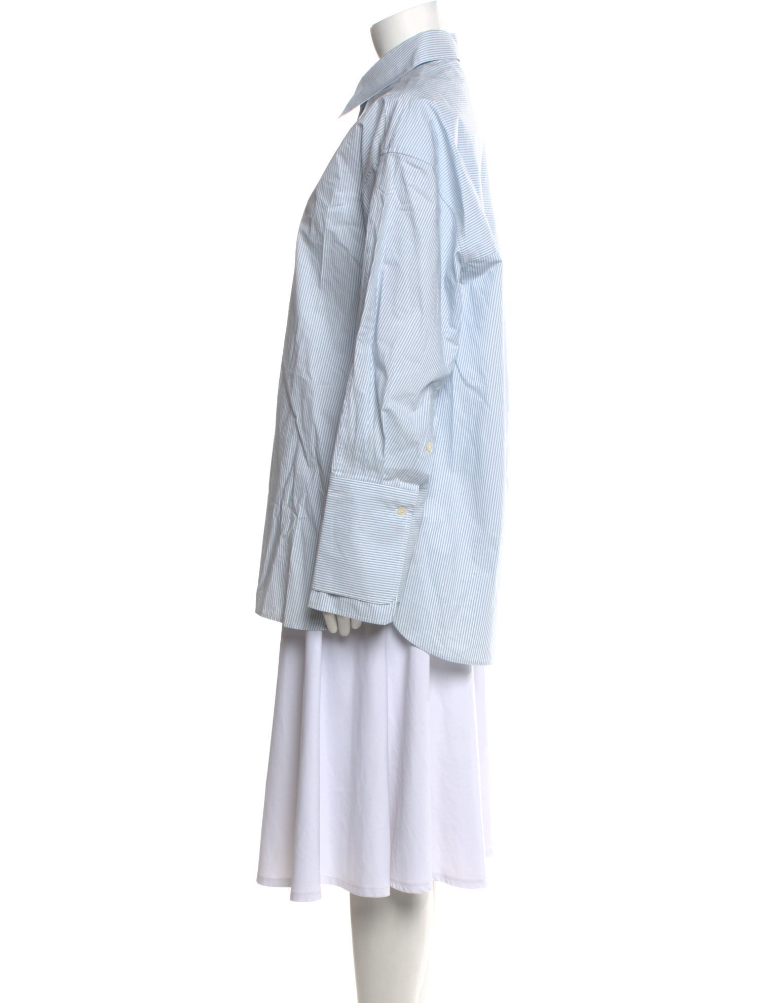 Róhe Striped Long Sleeve Button-Up Top