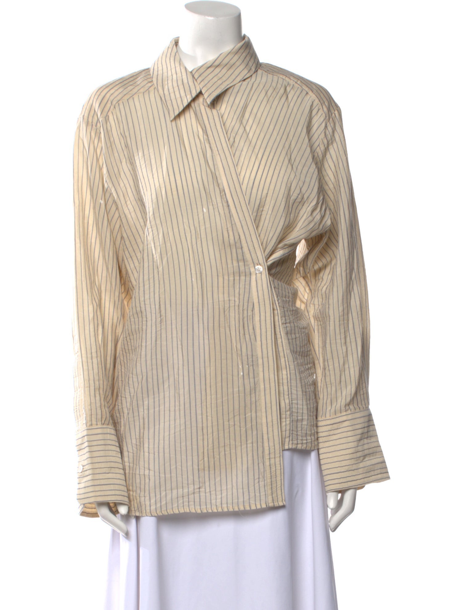 Róhe Striped Long Sleeve Button-Up Top