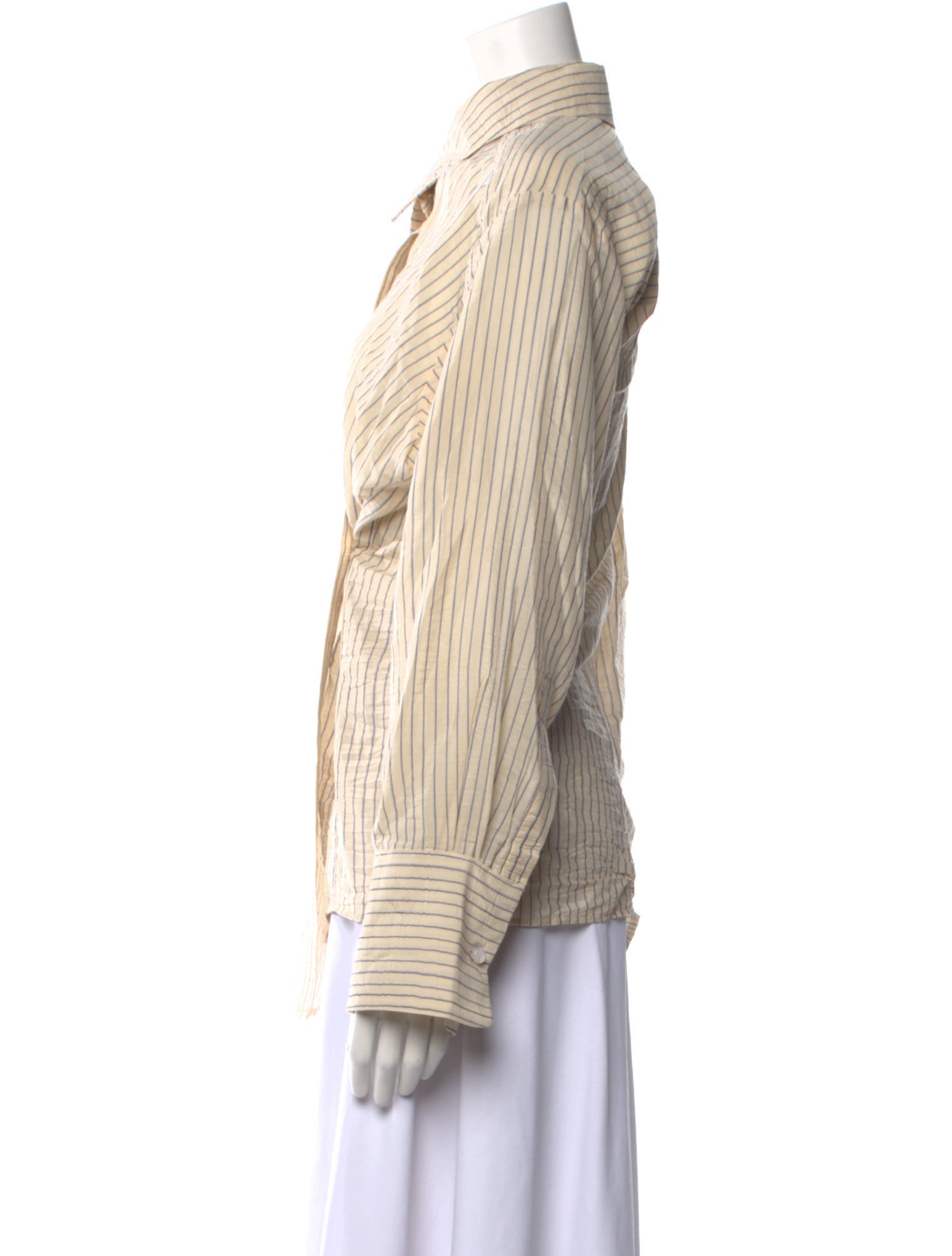 Róhe Striped Long Sleeve Button-Up Top