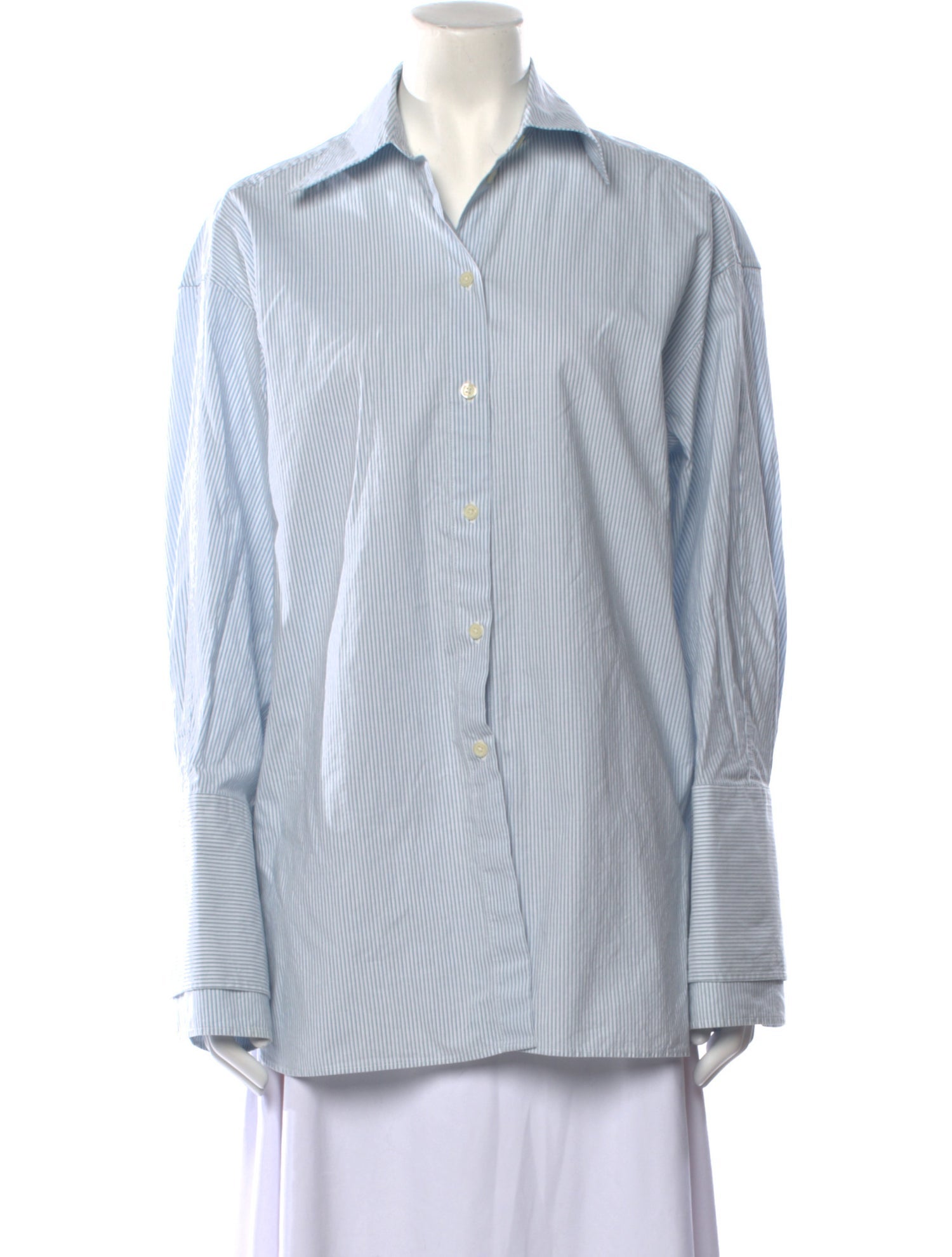 Róhe Striped Long Sleeve Button-Up Top