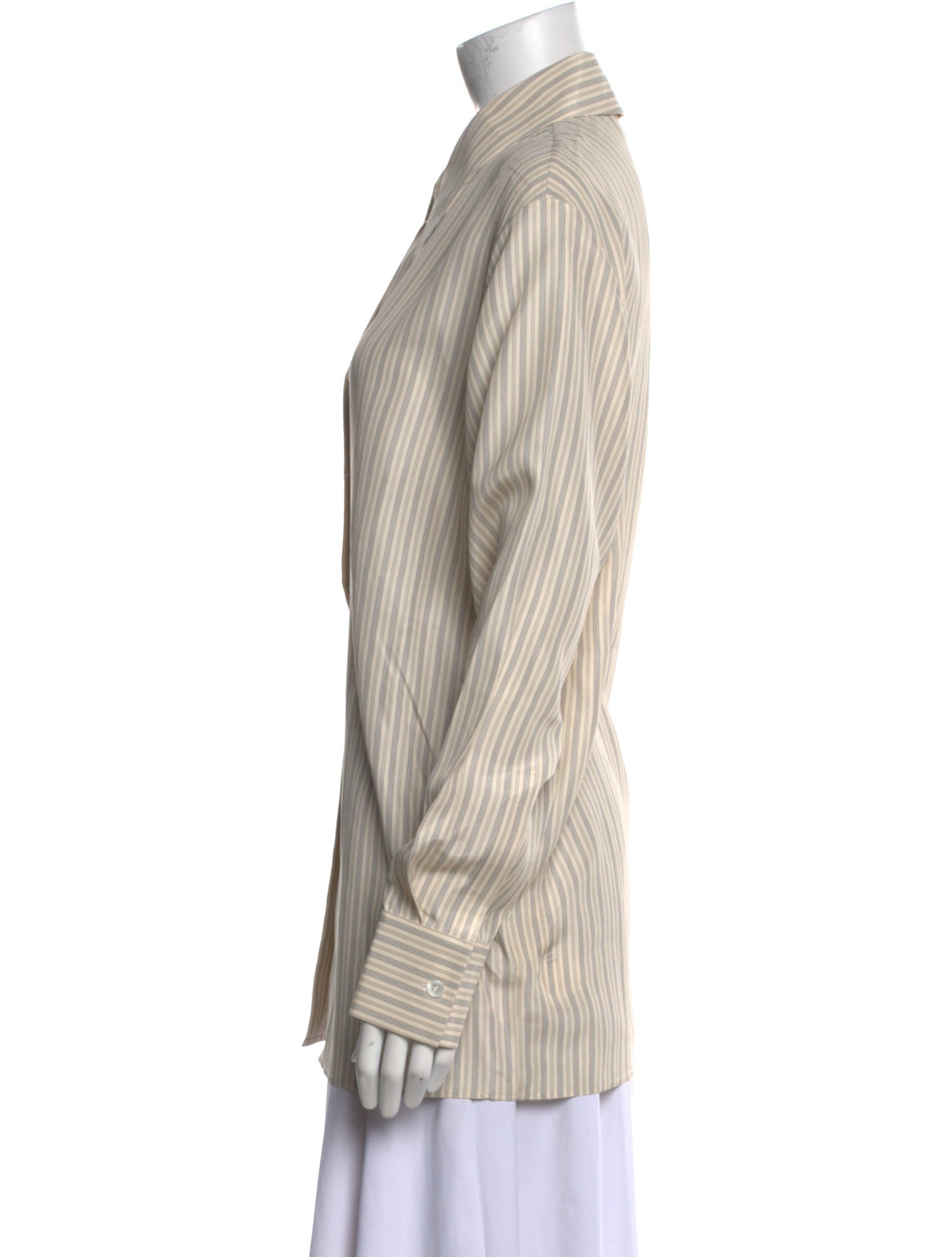 Róhe Silk Striped Button-Up Top w/ Tags