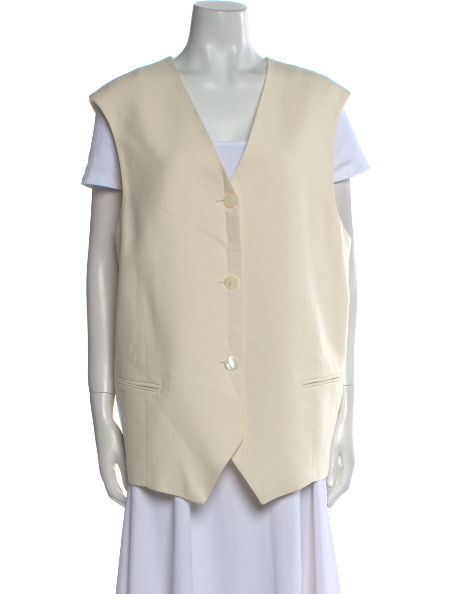 Róhe V-Neck Short Sleeve Button-Up Top