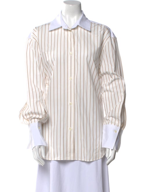 Róhe Striped Long Sleeve Button-Up Top