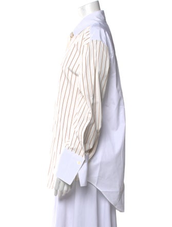 Róhe Striped Long Sleeve Button-Up Top