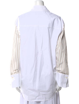 Róhe Striped Long Sleeve Button-Up Top