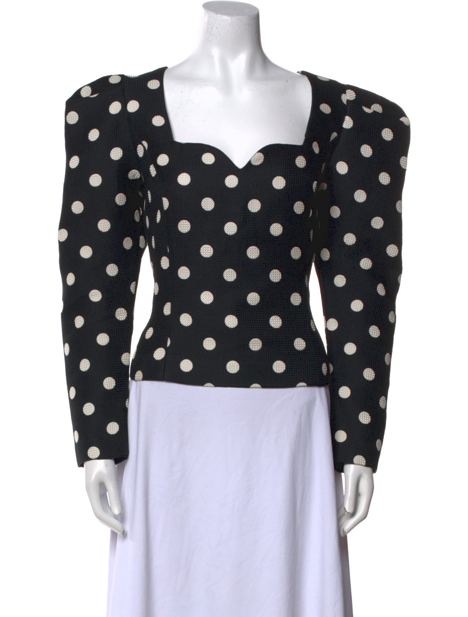Róhe Polka Dot Print Square Neckline Crop Top