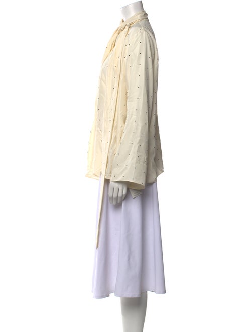 Róhe Silk Polka Dot Print Button-Up Top