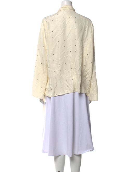 Róhe Silk Polka Dot Print Button-Up Top