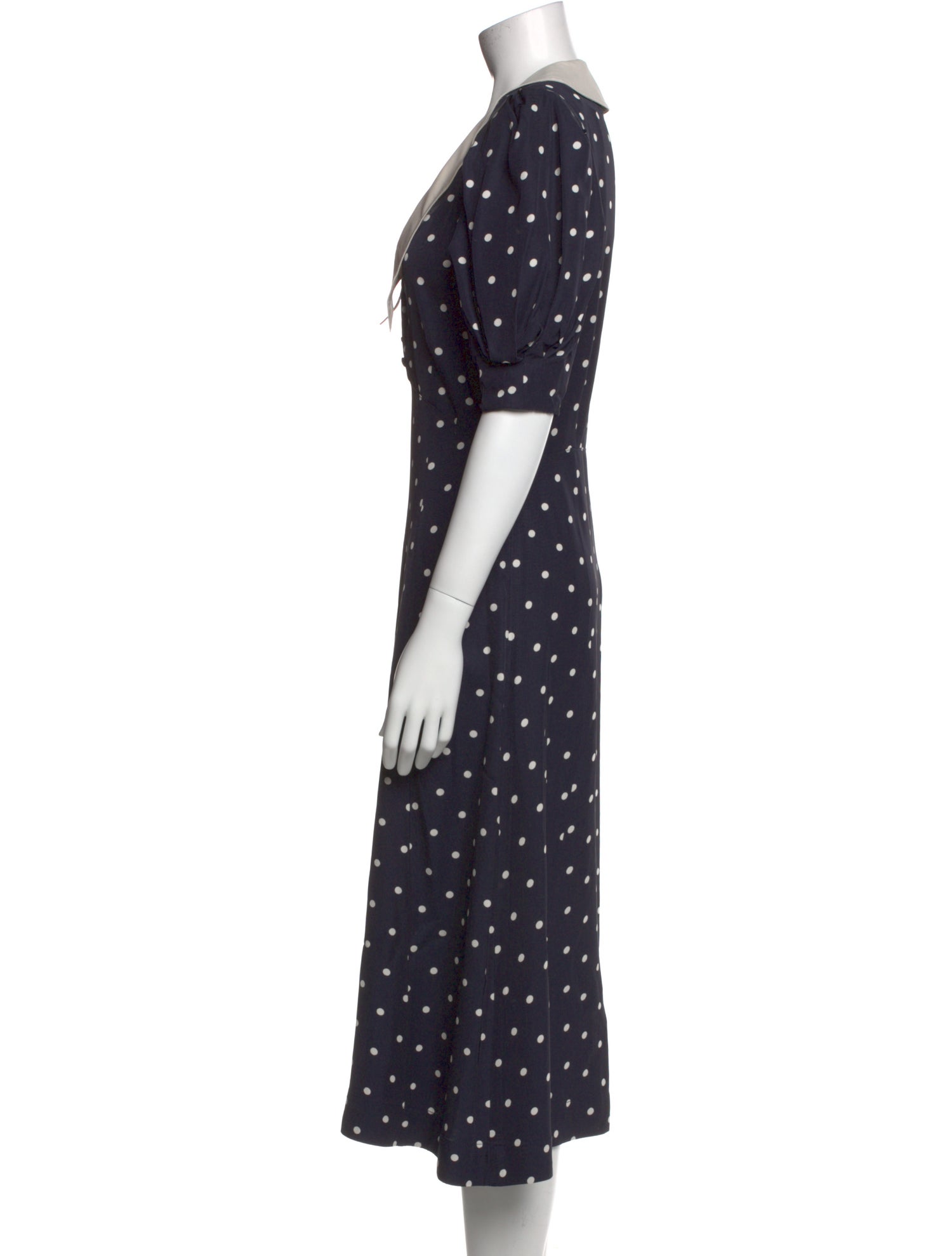 Róhe Polka Dot Print Midi Length Dress