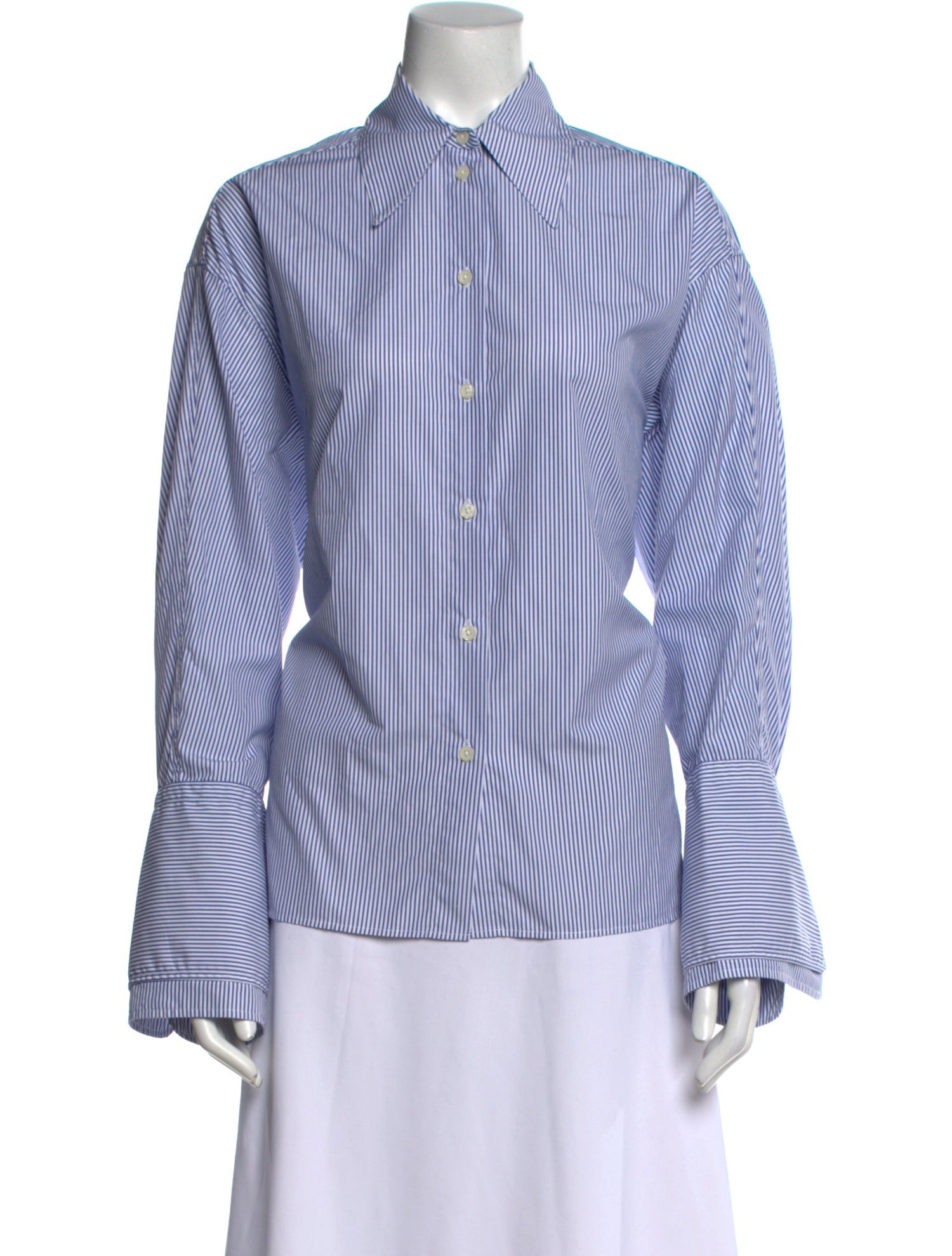 Róhe Striped Long Sleeve Button-Up Top