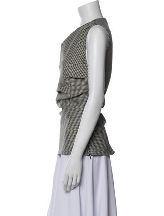 Róhe Virgin Wool Plaid Print Top