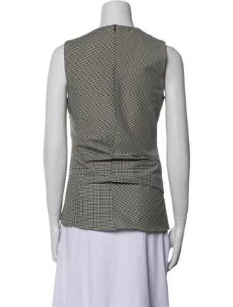 Róhe Virgin Wool Plaid Print Top