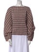 Róhe Plaid Print Bateau Neckline Blouse