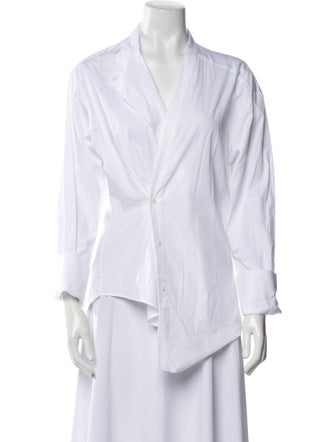 Róhe V-Neck Three-Quarter Sleeve Blouse