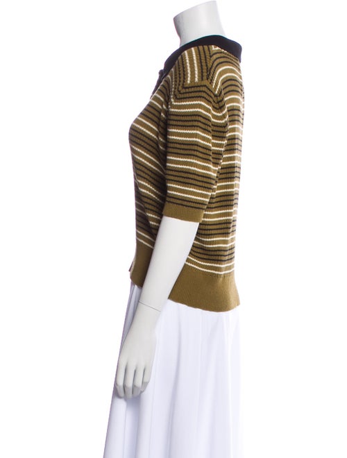 Róhe Striped Three-Quarter Sleeve Polo