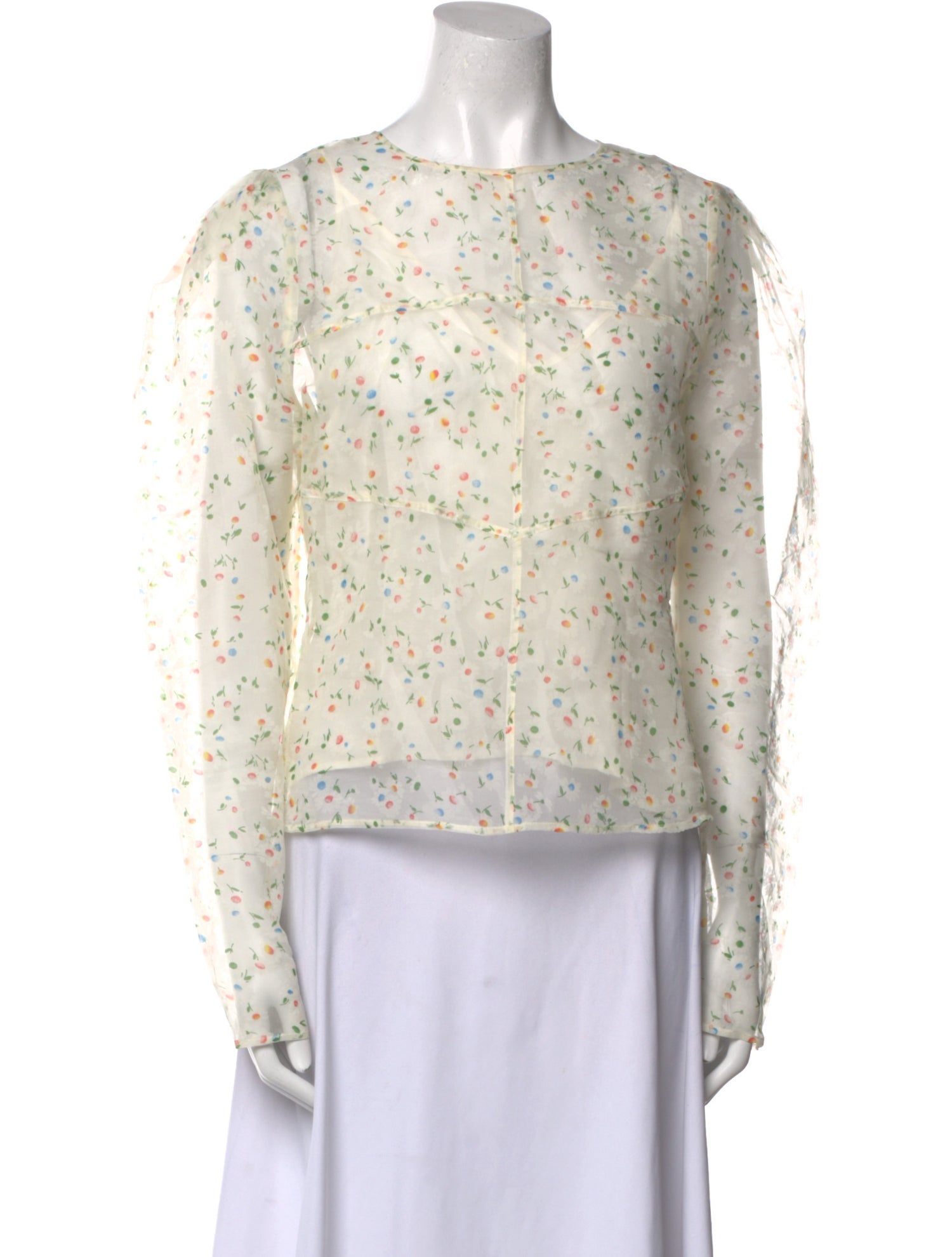 Róhe Silk Floral Print Top