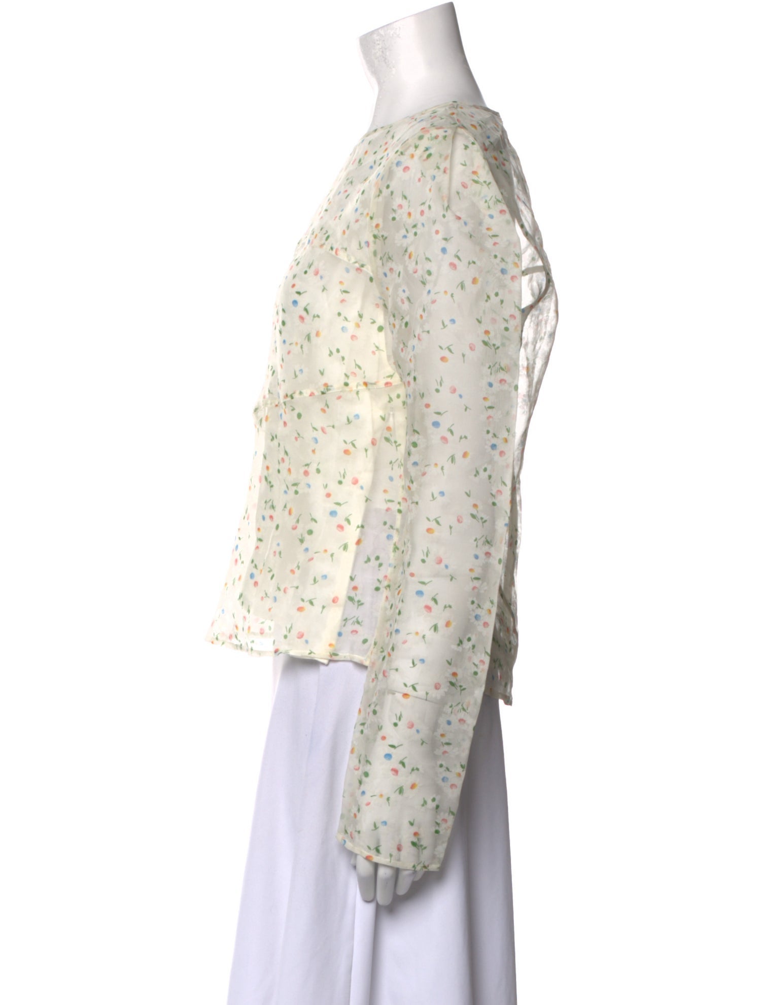 Róhe Silk Floral Print Top