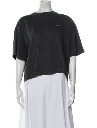 Róhe Crew Neck Short Sleeve Crop Top