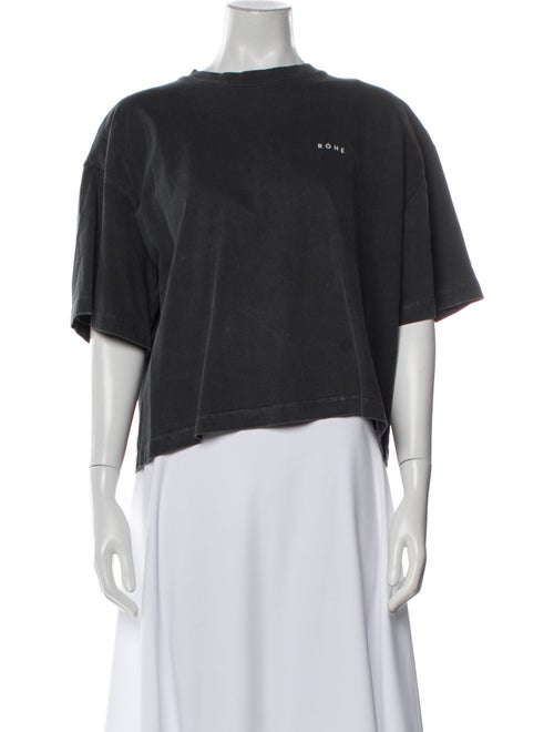 Róhe Crew Neck Short Sleeve Crop Top