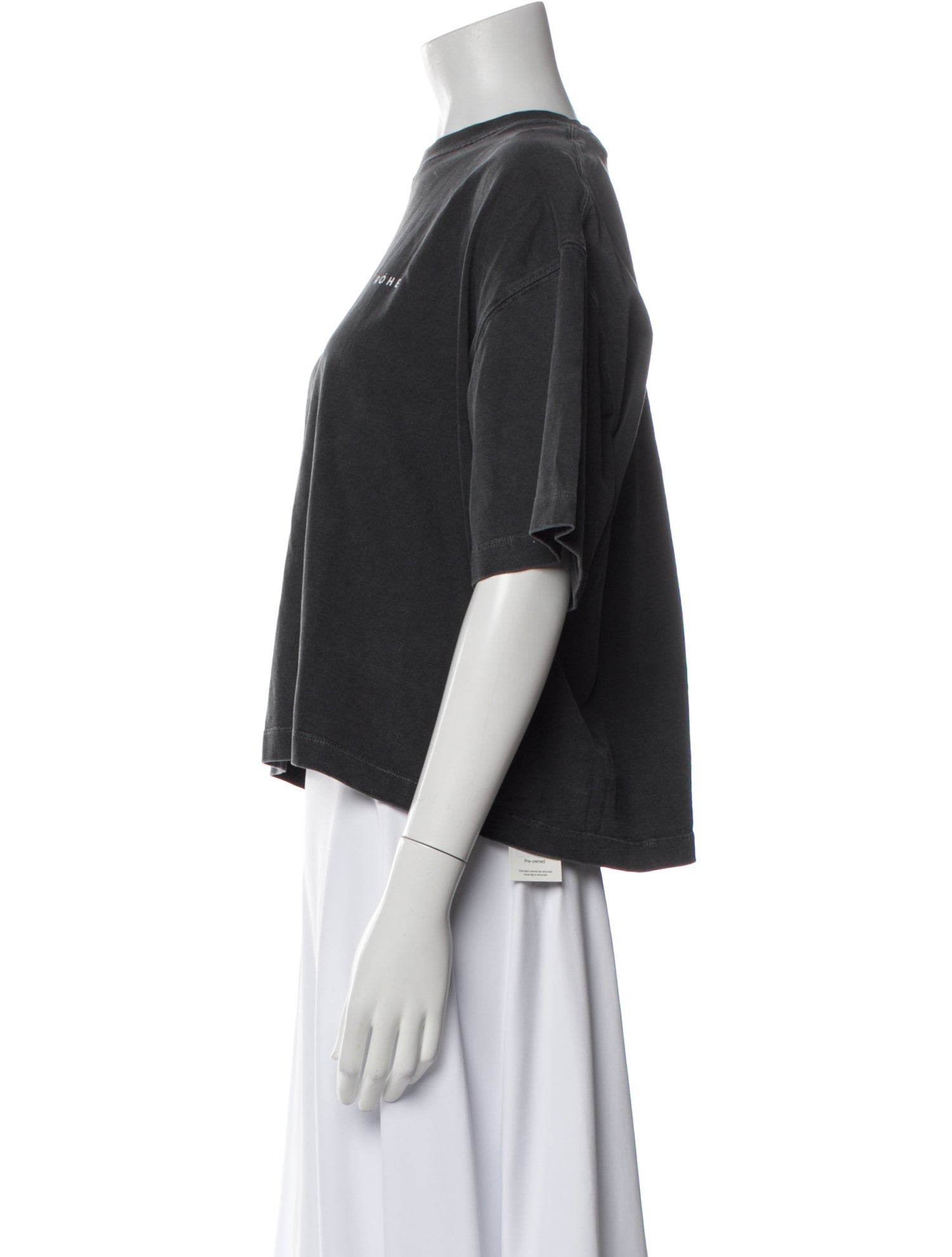 Róhe Crew Neck Short Sleeve Crop Top