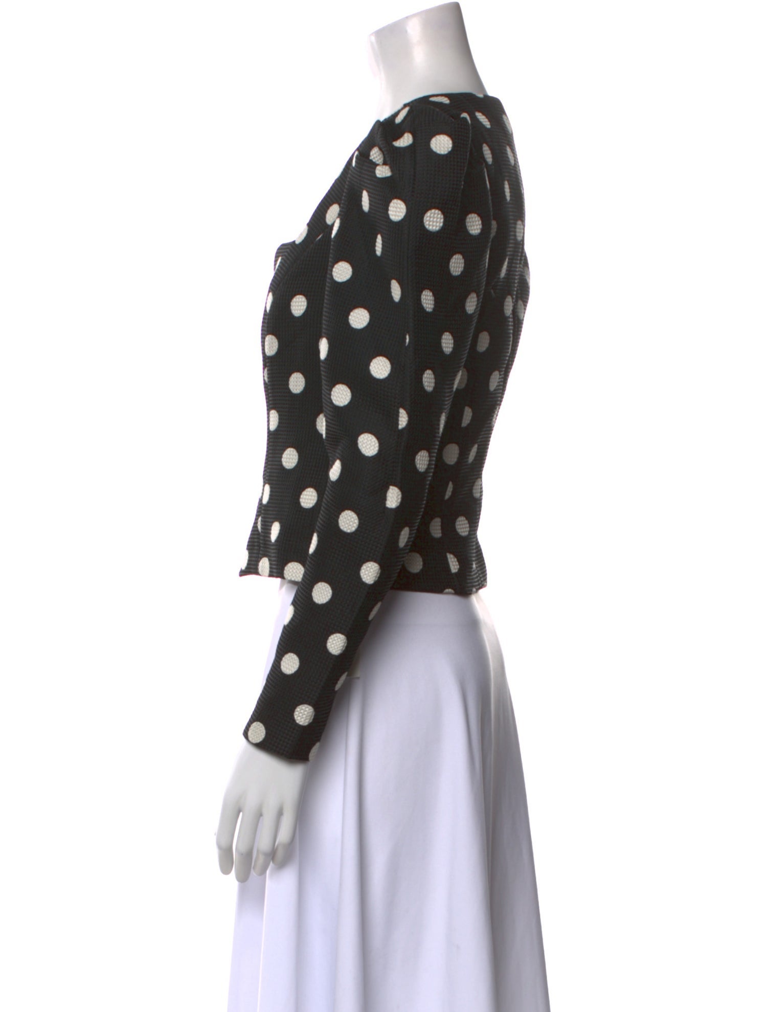 Róhe Polka Dot Print Square Neckline Crop Top