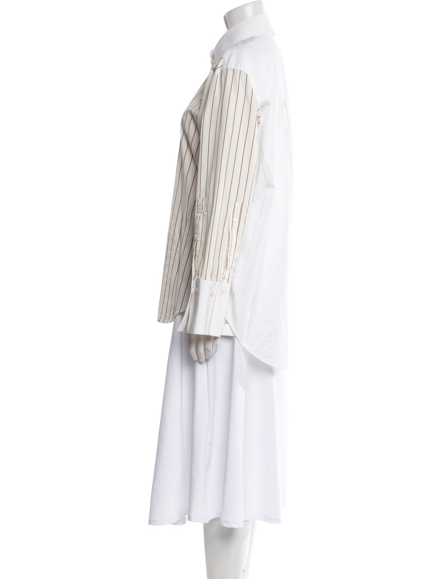 Róhe Striped Long Sleeve Button-Up Top