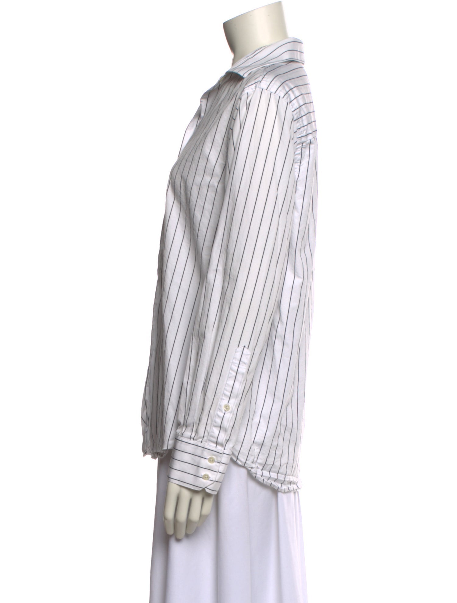 Róhe Striped Long Sleeve Button-Up Top