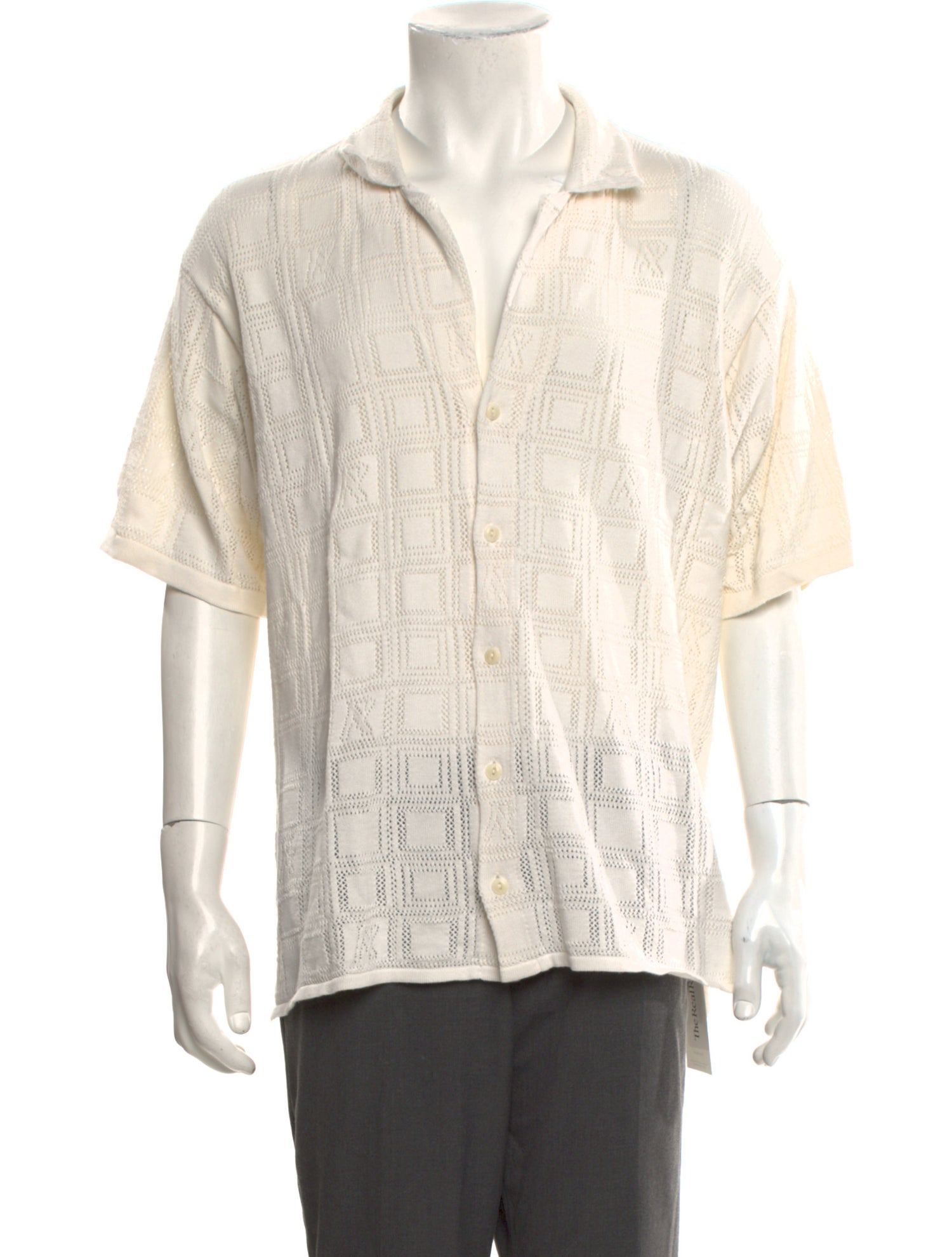 Represent Lace Pattern Three-Quarter Sleeve Shirt