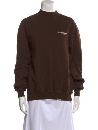 Represent Mock Neck Long Sleeve Sweatshirt