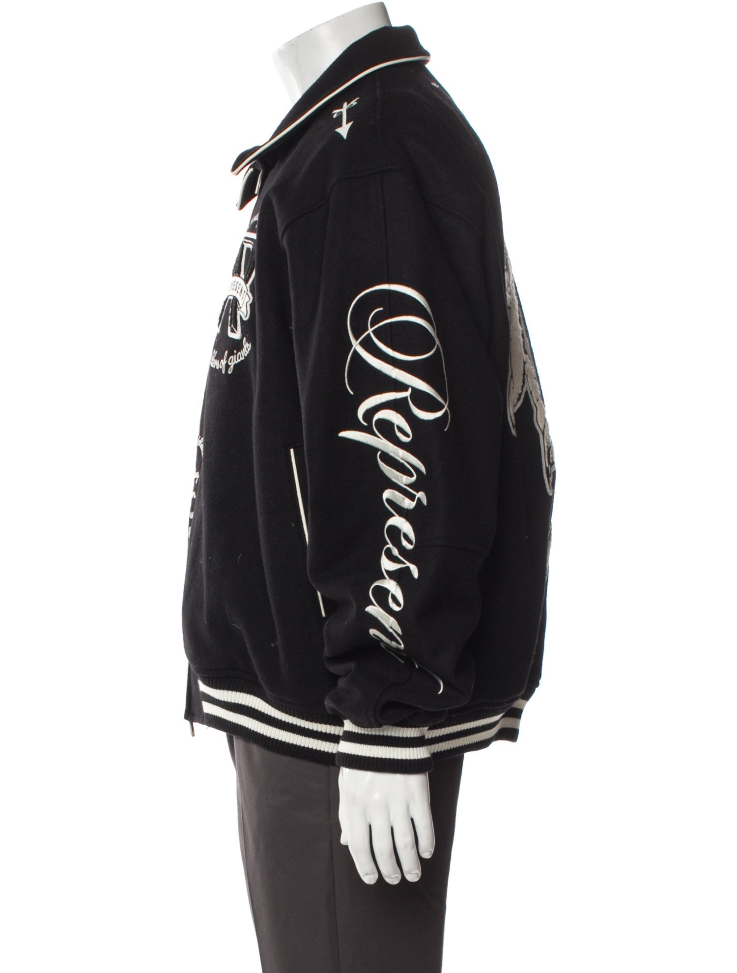 Represent Wool Graphic Print Varsity Jacket