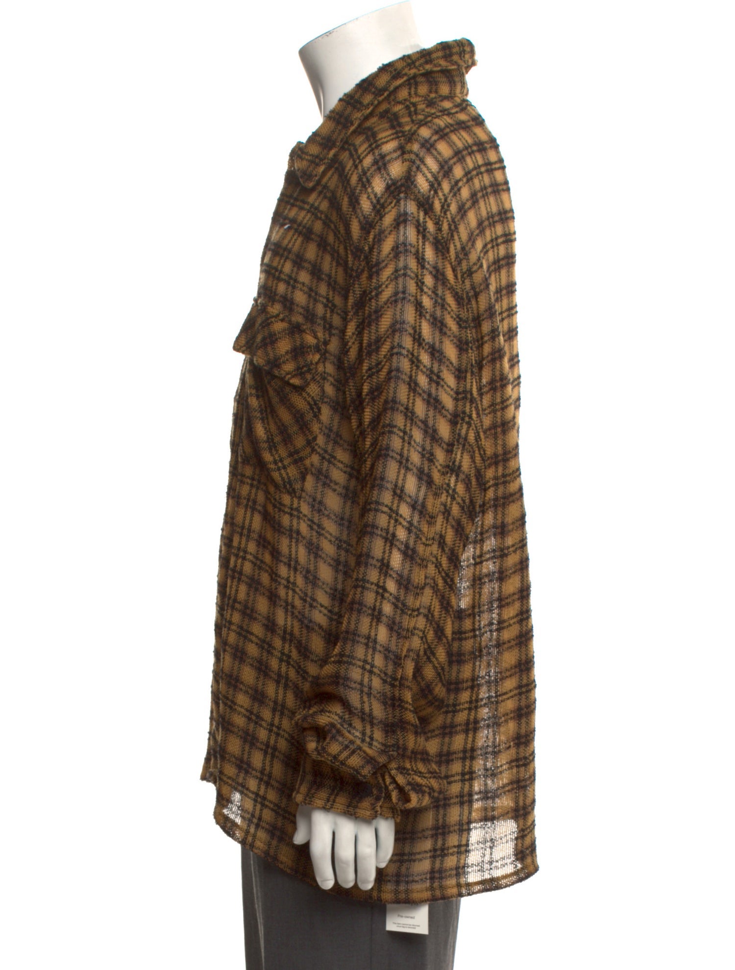 Represent Wool Plaid Print Dress Shirt