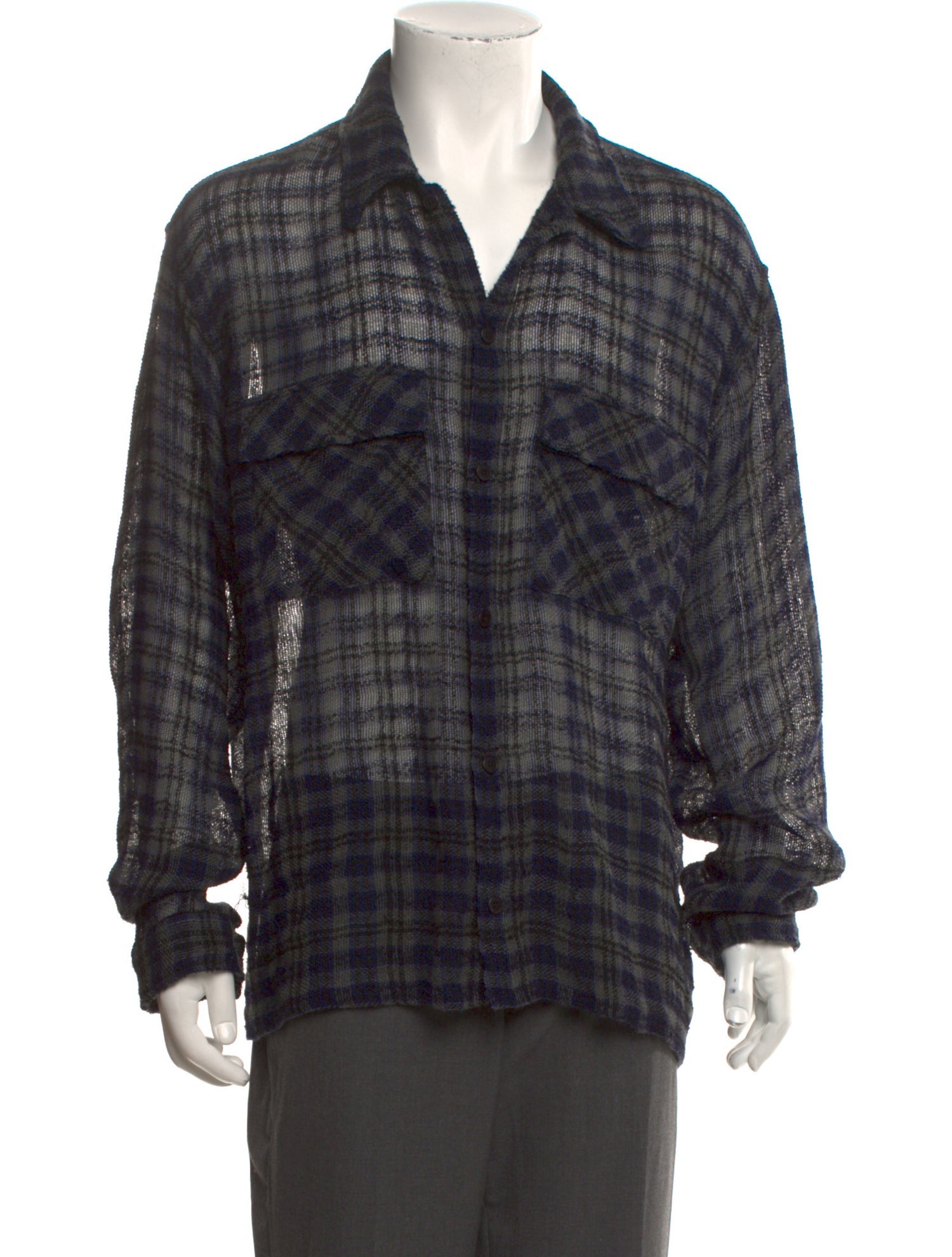 Represent Wool Plaid Print Shirt