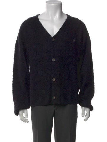 Pre-owned Represent V-neck Long Sleeve Cardigan In Black