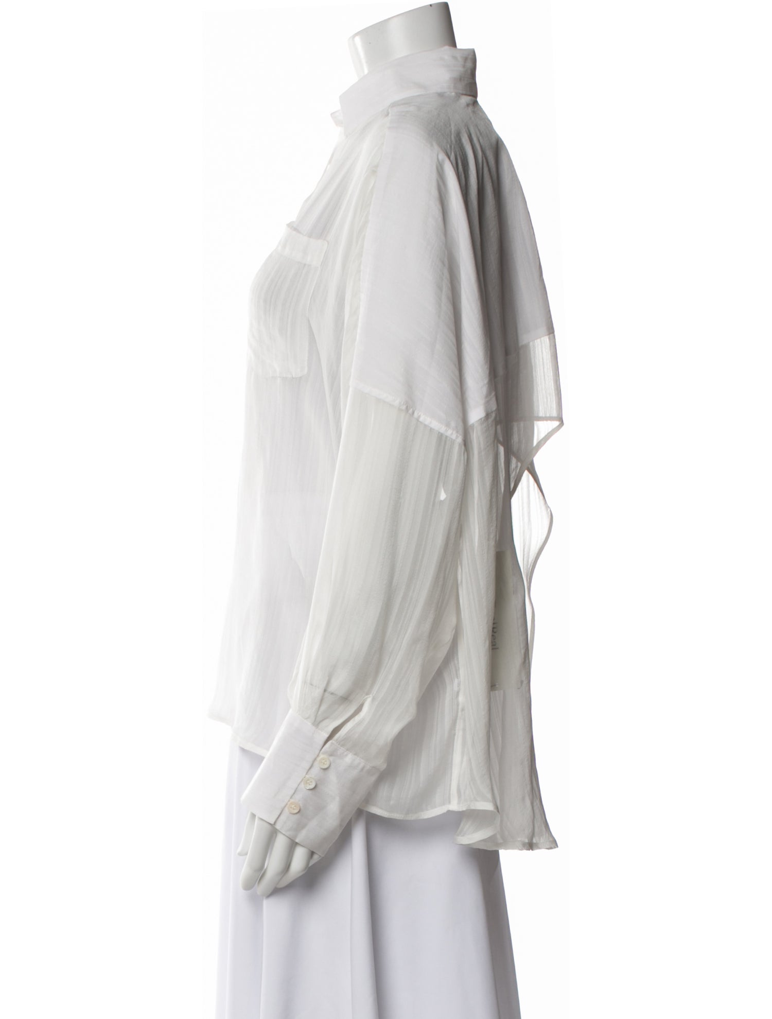 REV _____ Silk Long Sleeve Button-Up Top