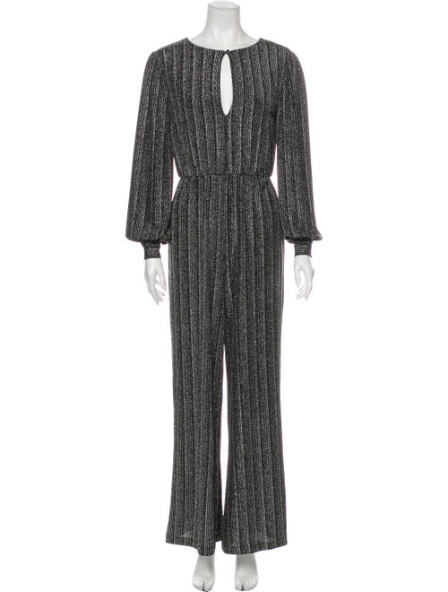 Retrofête Striped Scoop Neck Jumpsuit Metallic