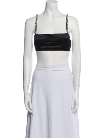 Retrofête Tops Square Neckline Sleeveless Crop Top S