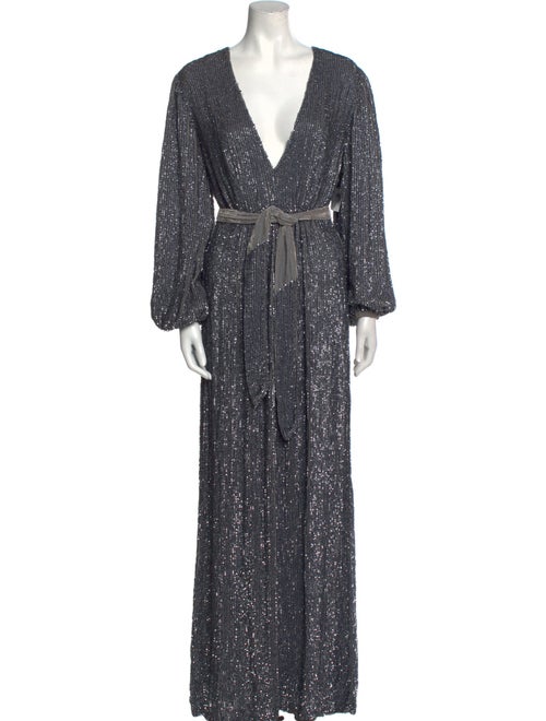 Retrofête Plunge Neckline Long Dress