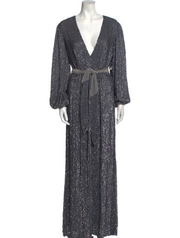 Retrofête Dresses Plunge Neckline Long Dress L