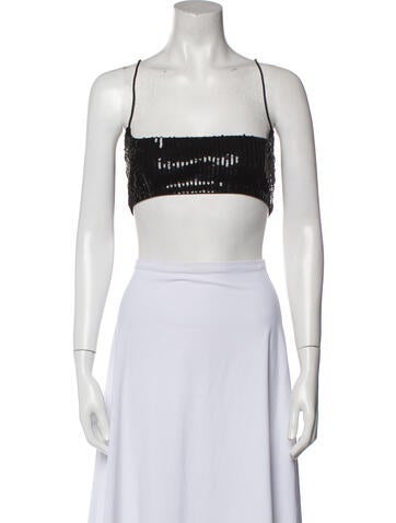 Retrofête Tops Square Neckline Sleeveless Crop Top XS