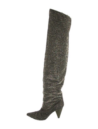 Retrofête Sequins Printed Sock Boots