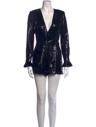 Retrofête Sequin Plunge Neckline Romper