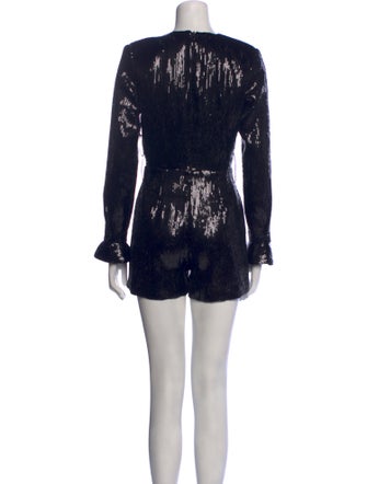 Retrofête Sequin Plunge Neckline Romper