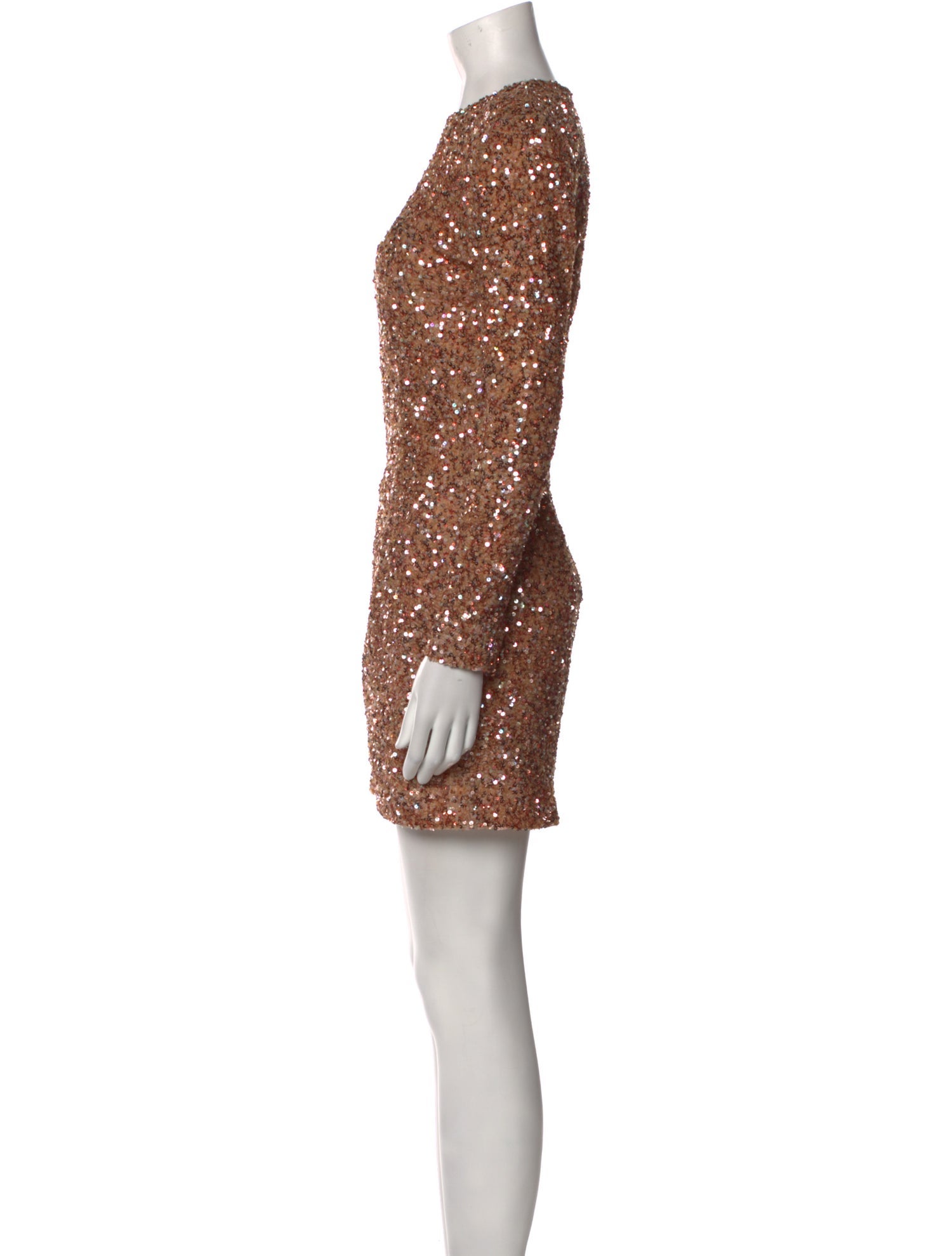 green emerald velvet dress Long Sleeve Black and Gold Printed Mini Dress main image 1