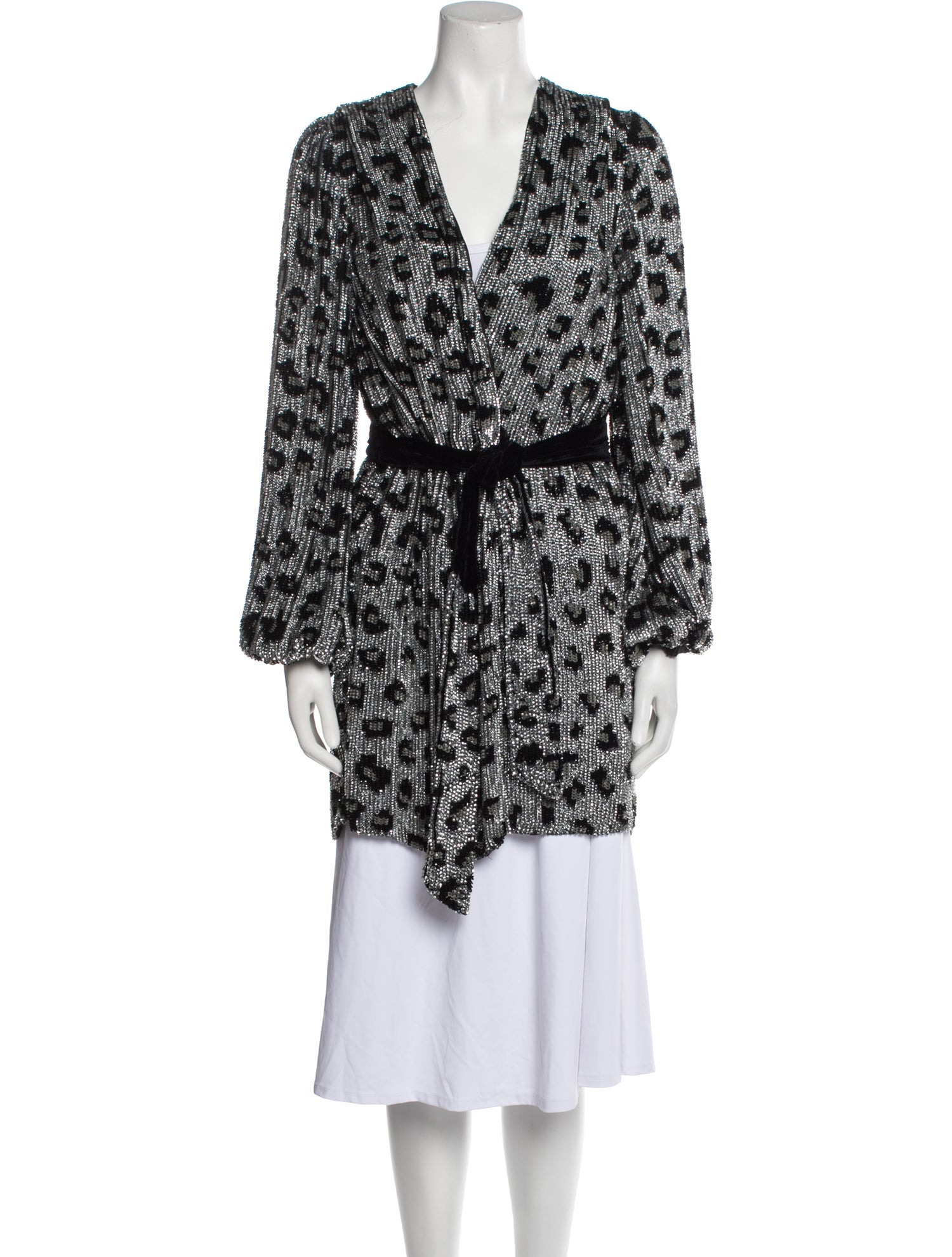 Retrofête Sequin Animal Print Coat