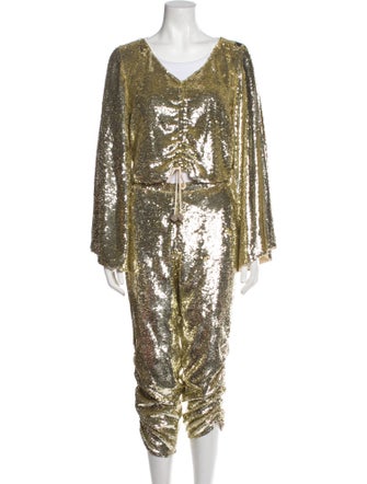Retrofête Sequin Embellishments Pant Set
