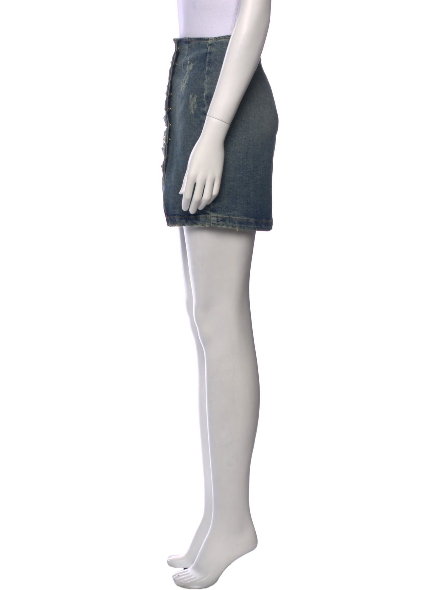 Retrofête Distressed Accents Mini Skirt